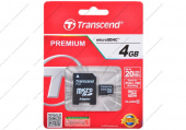 Карта памяти Transcend micro SDHC Card 4GB (20Mb/s. 133x), class  10